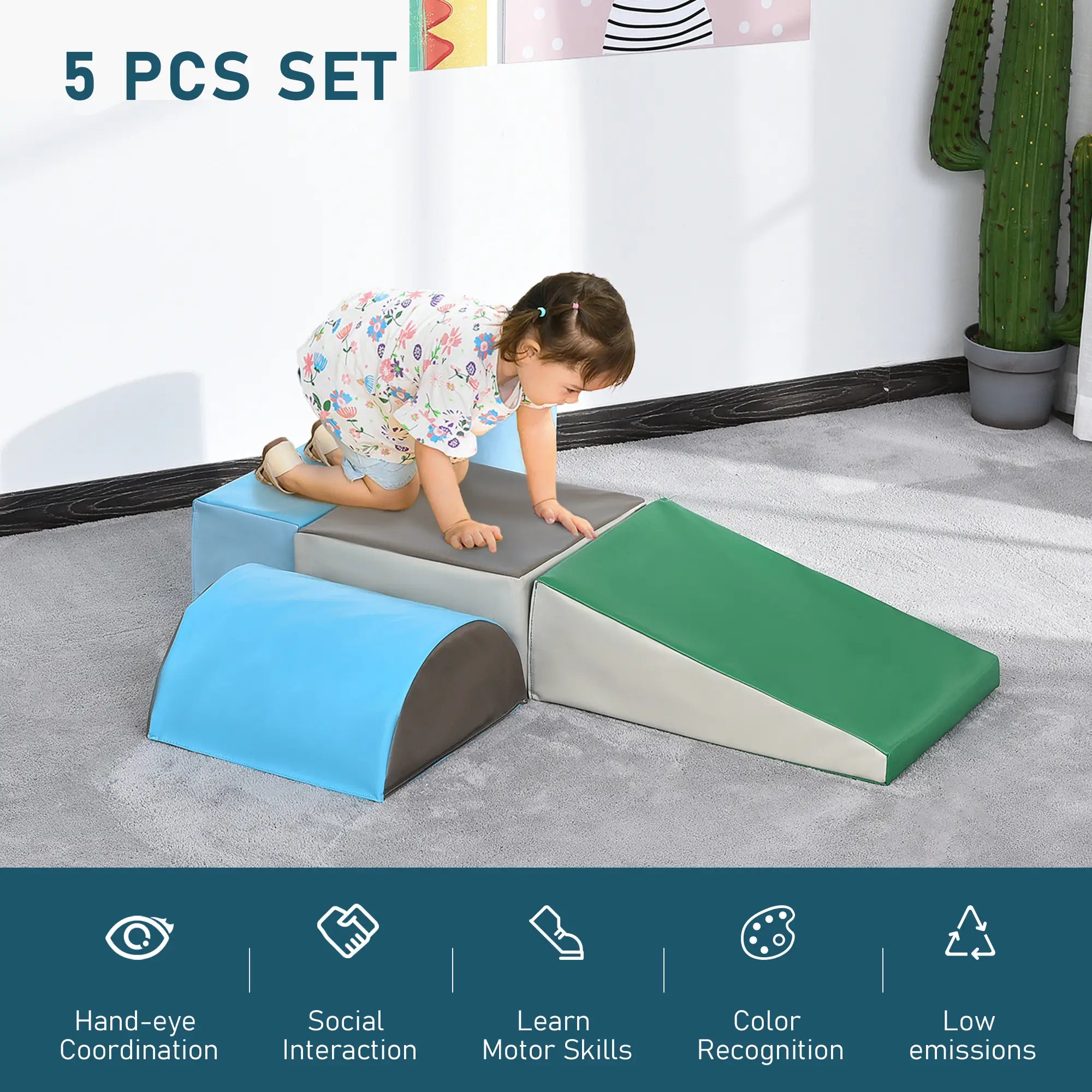 5 Piece Climb and Crawl Activity Playset Soft Safe Foam for Toddler Learning Toy Baby Gym & Playmats at Gallery Canada