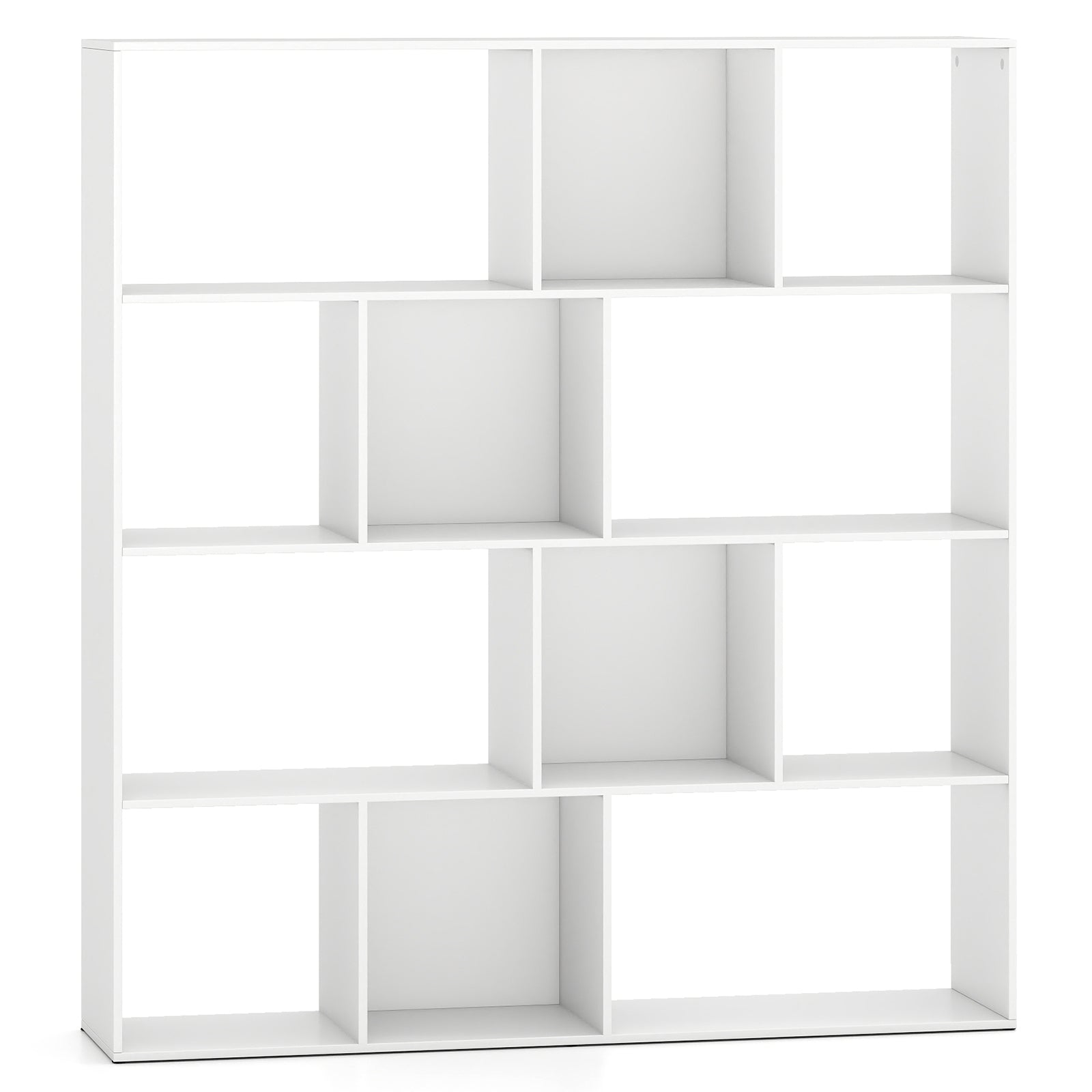 Open Shelf Bookcase 4-Tier Modern Bookshelf with 12 Storage Compartments, White Bookcases at Gallery Canada