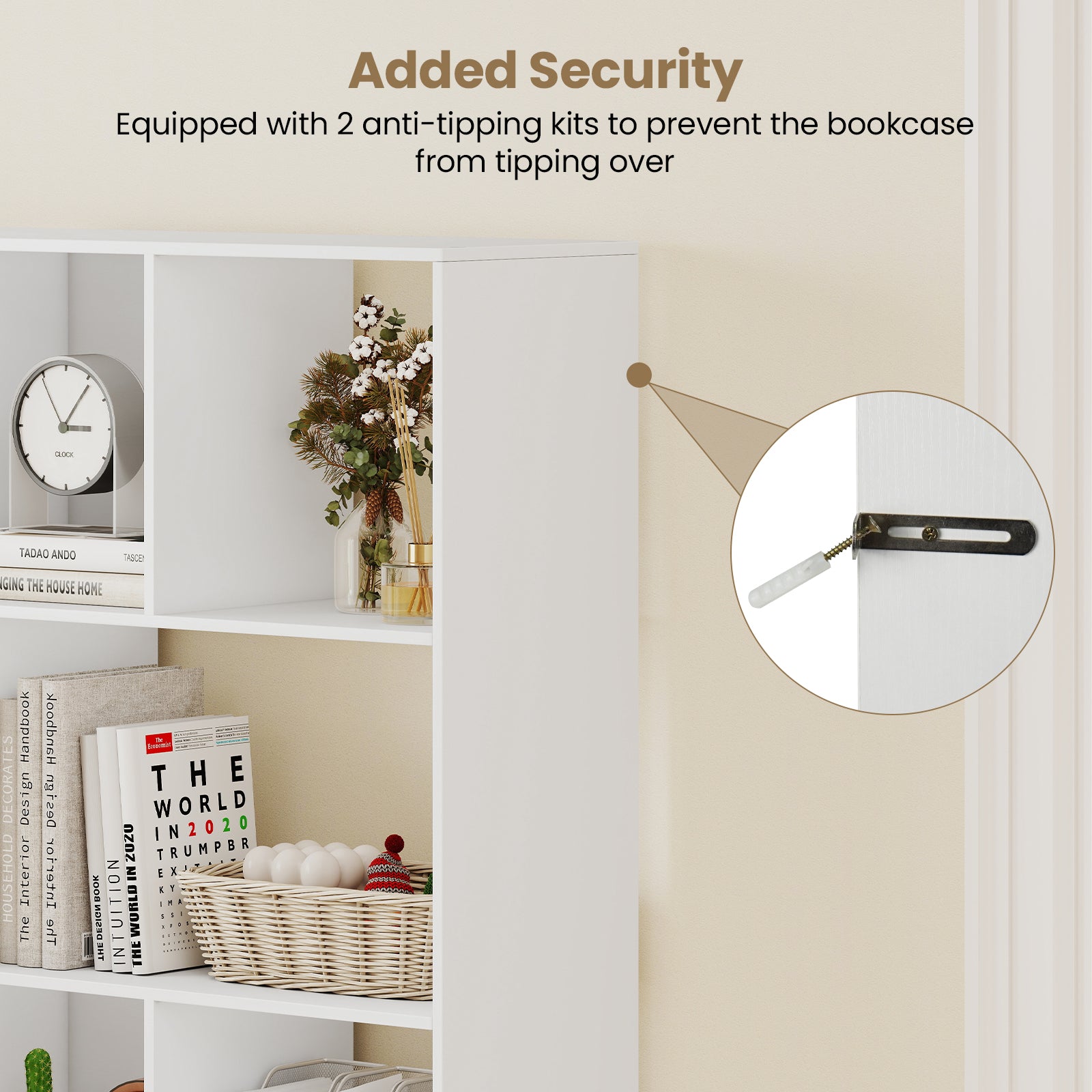 Open Shelf Bookcase 4-Tier Modern Bookshelf with 12 Storage Compartments, White Bookcases at Gallery Canada