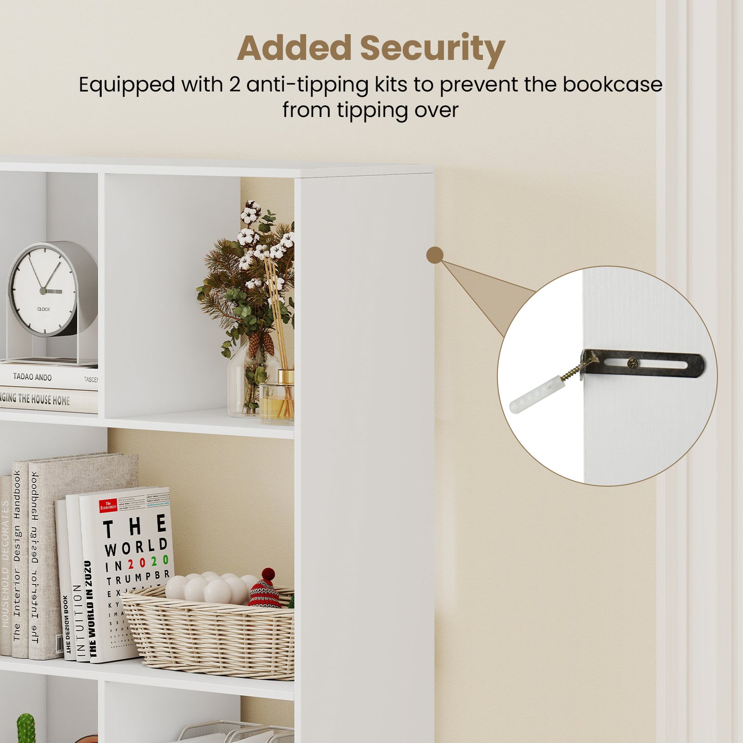 Open Shelf Bookcase 4-Tier Modern Bookshelf with 12 Storage Compartments, White Bookcases at Gallery Canada