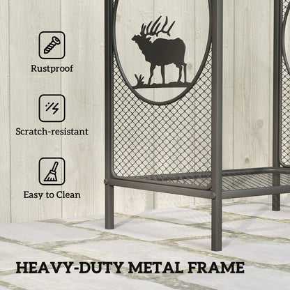 Firewood Rack Outdoor, 19" Heavy Duty Metal Log Holder with Mesh Sides Firewood Racks at Gallery Canada
