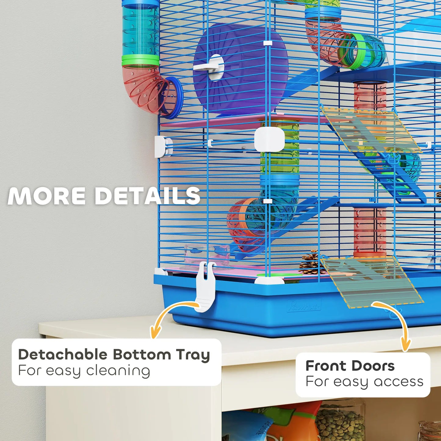 5-Tier Hamster Cage, Portable With Wheels, Tube, Blue Hamster Cages at Gallery Canada