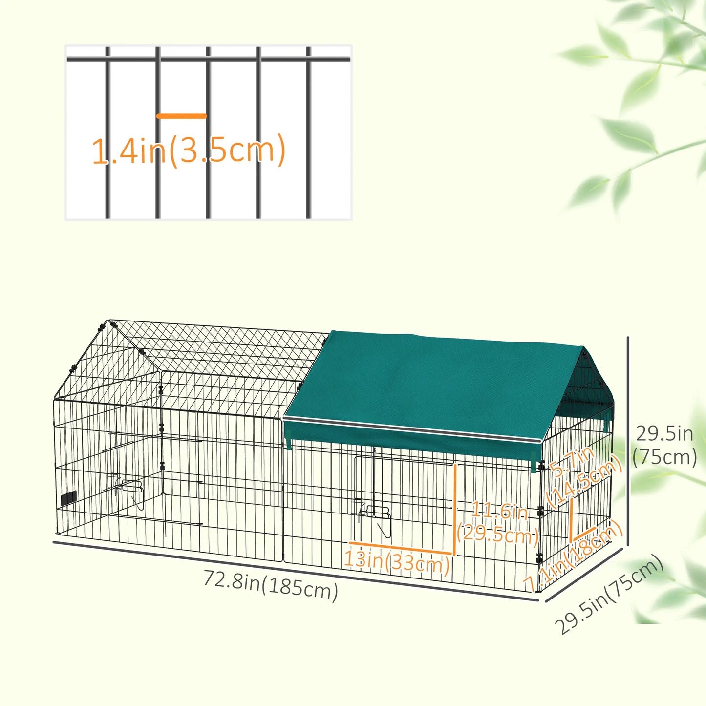 73" Small Animal Cage with Roof, Indoor Outdoor Use, Green Houses & Habitats at Gallery Canada