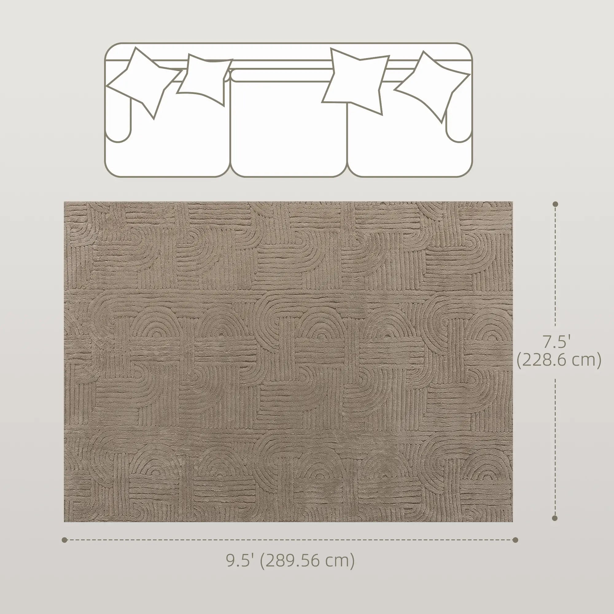 7.5x9.5 Faux Fur Rug, Non-Slip Carpet for Living Room, Bedroom, Tan Area Rugs at Gallery Canada