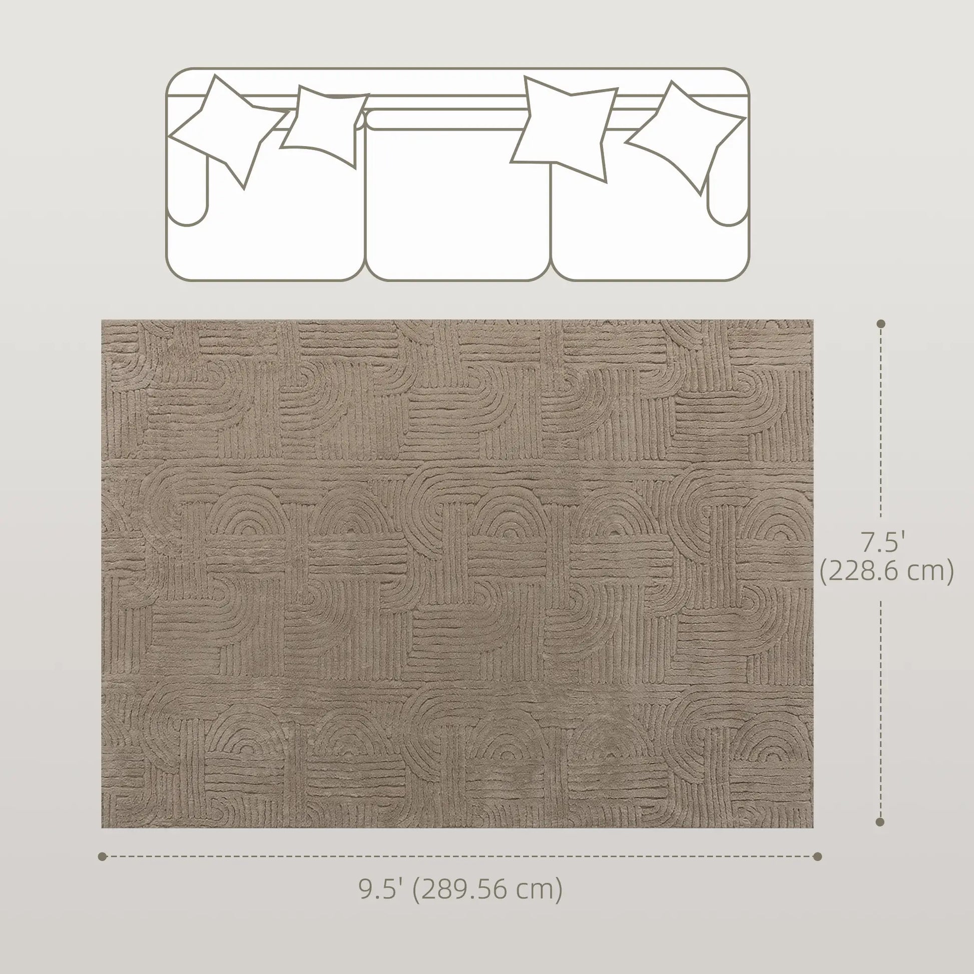 7.5x9.5 Faux Fur Rug, Non-Slip Carpet for Living Room, Bedroom, Tan Area Rugs at Gallery Canada