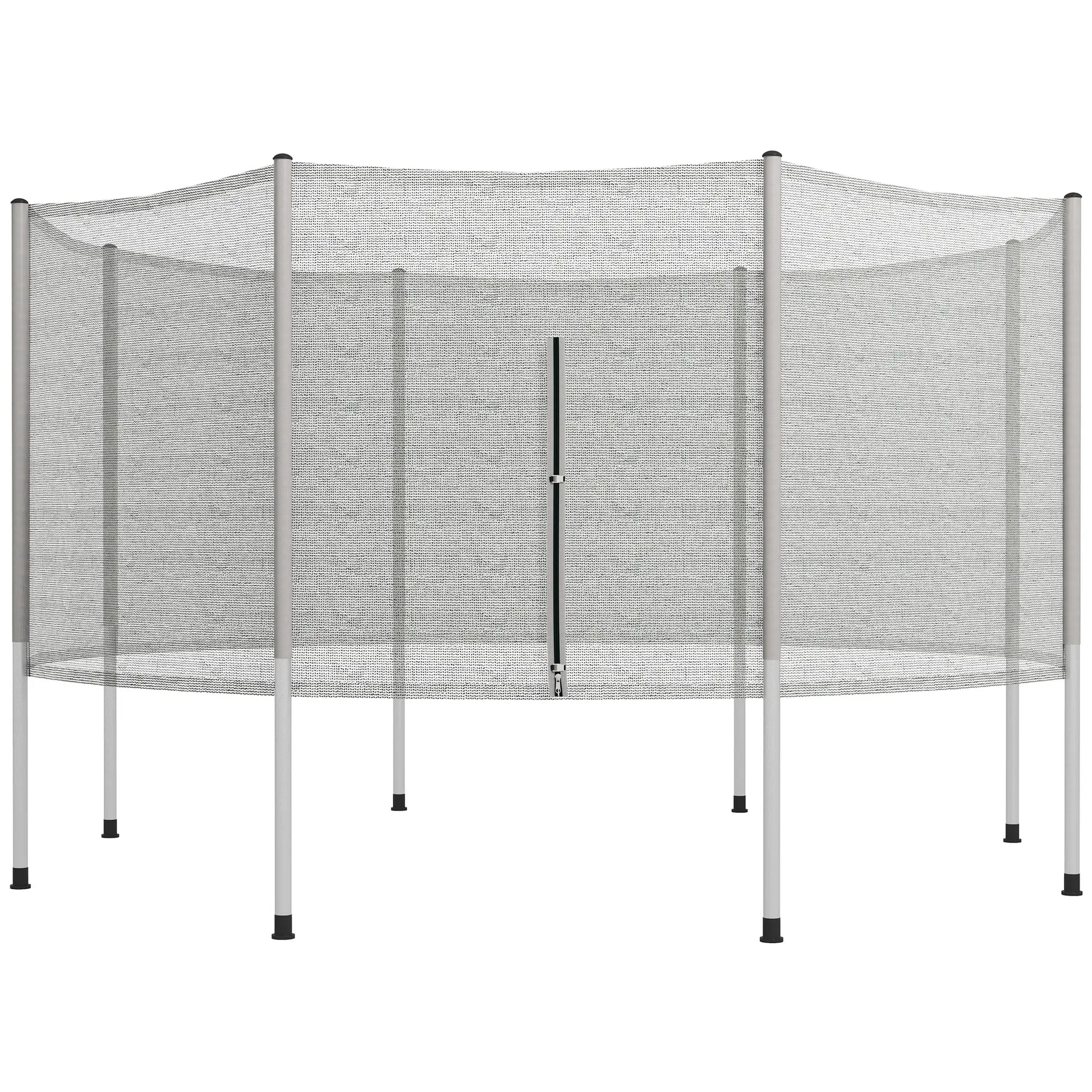 14FT Trampoline Enclosure Net with 8 Poles, Grey Trampolines Grey at Gallery Canada
