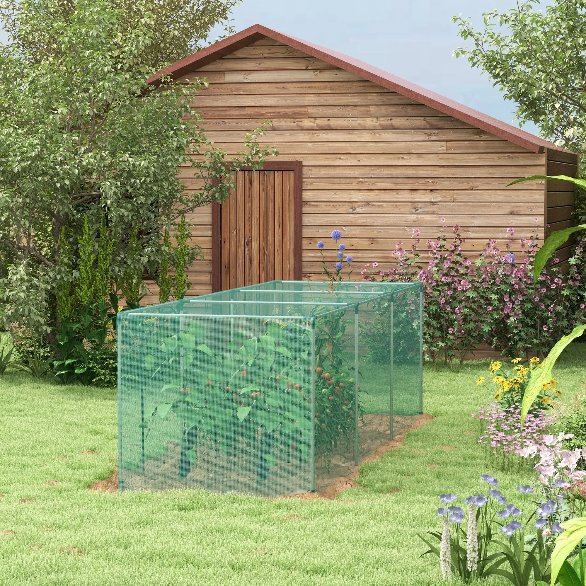 Galvanized Steel Crop Cage, Plant Protection Tent, 12' x 4', Green Walk In Greenhouses at Gallery Canada