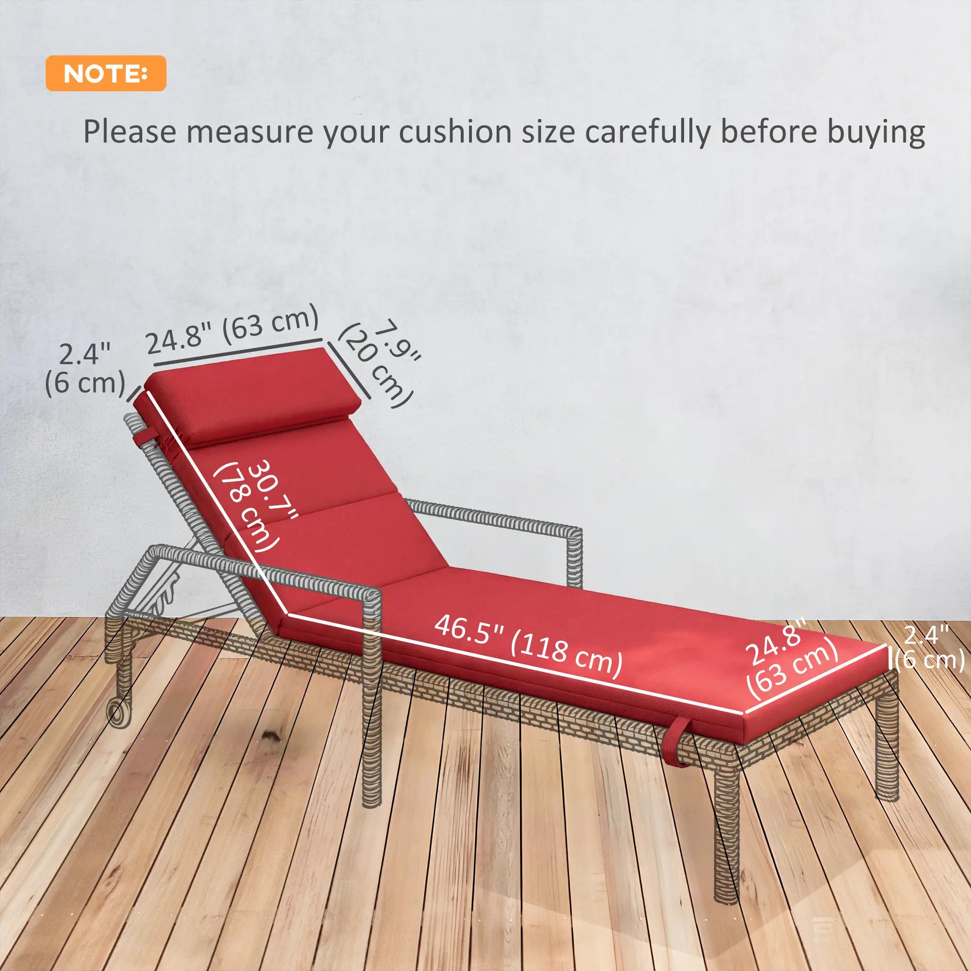Patio Chaise Lounge Chair Cushions, Set Of 2, Wine Red Patio Chair Cushions at Gallery Canada