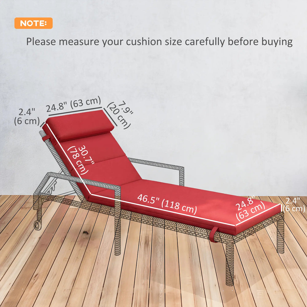 Patio Chaise Lounge Chair Cushions, Set Of 2, Wine Red Patio Chair Cushions at Gallery Canada