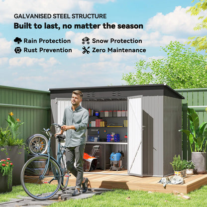 9' x 4' Galvanized Steel Garden Shed, Lockable Doors, 2 Air Vents Sheds at Gallery Canada