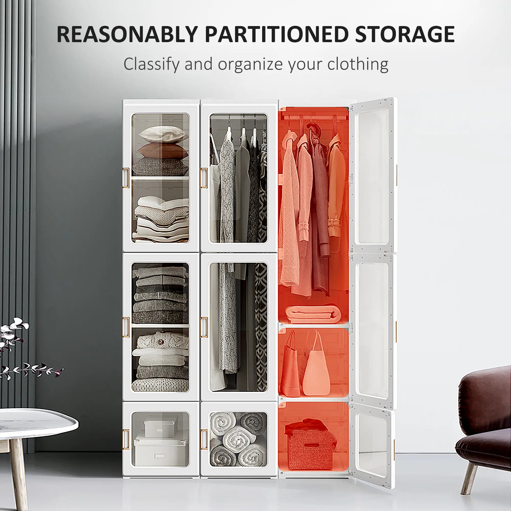 Portable Wardrobe Closet, Foldable Clothes Organizer, White Clothing Storage at Gallery Canada
