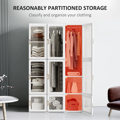 Portable Wardrobe Closet, Foldable Clothes Organizer, White Clothing Storage at Gallery Canada