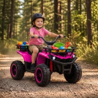 12V Quad ATV pour enfants, Quad électrique à conduire, Double moteurs, Rose