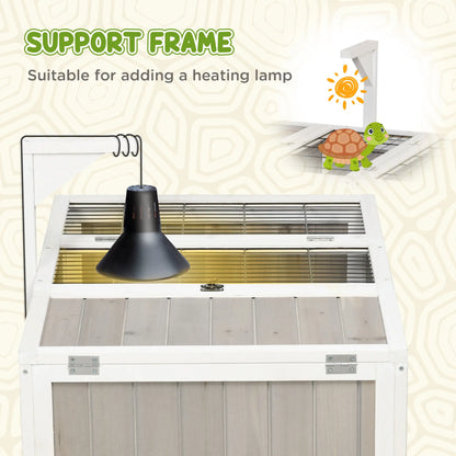 Wooden Tortoise Habitat, Openable Top, Run Cage, Two Rooms, Grey Houses & Habitats at Gallery Canada