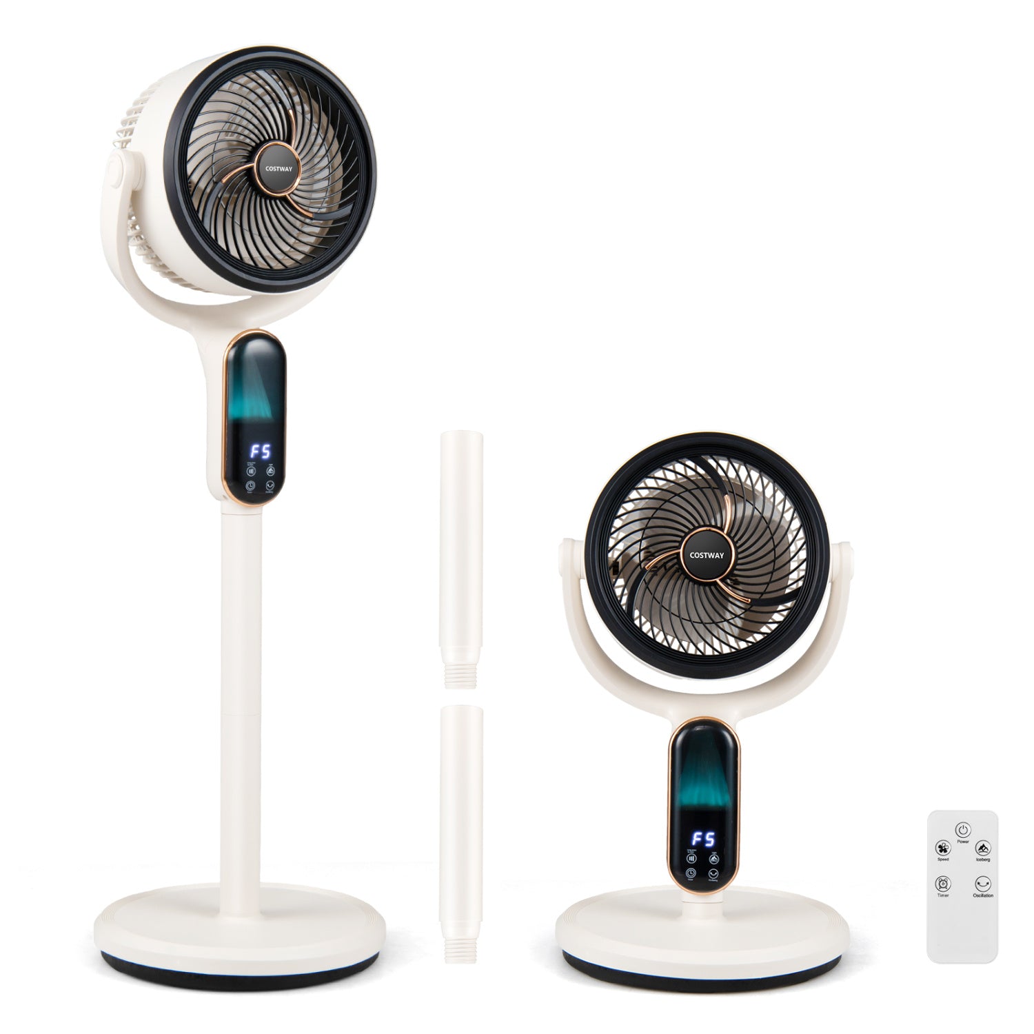 Oscillating Pedestal Fan with 8 Speeds Remote and 12H Timer, White Fans White at Gallery Canada