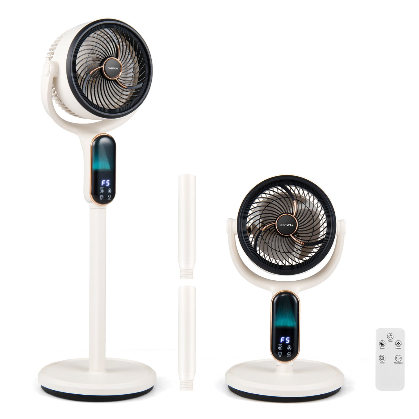 Oscillating Pedestal Fan with 8 Speeds Remote and 12H Timer, White Fans White at Gallery Canada