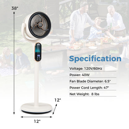 Oscillating Pedestal Fan with 8 Speeds Remote and 12H Timer, White Fans at Gallery Canada
