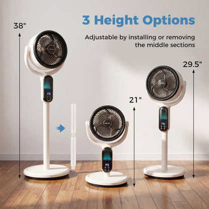 Oscillating Pedestal Fan with 8 Speeds Remote and 12H Timer, White Fans at Gallery Canada