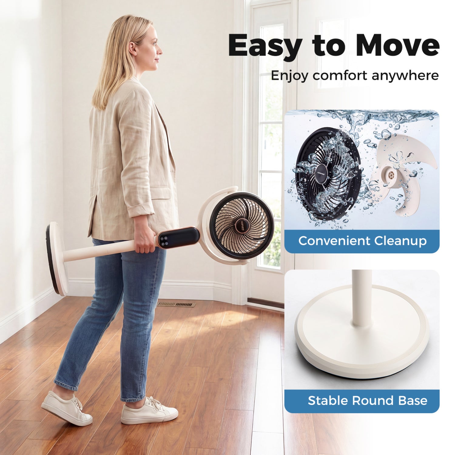 Oscillating Pedestal Fan with 8 Speeds Remote and 12H Timer, White Fans at Gallery Canada