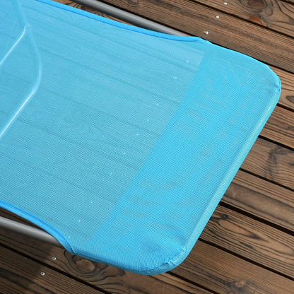 Folding Chaise Lounge Chairs Set of 2, Outdoor Reclining, Blue Lounger Chairs at Gallery Canada