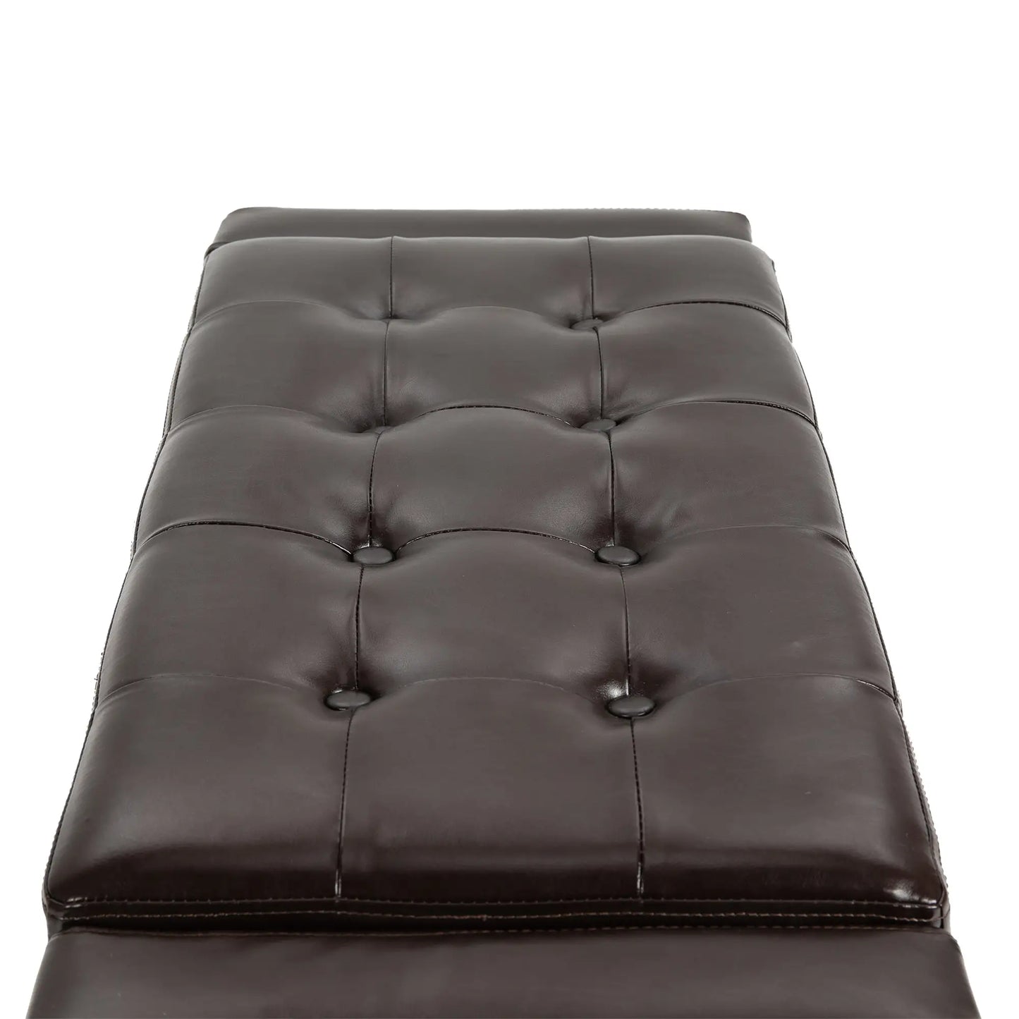 Storage Ottoman Bench, PU Leather, Tufted Design, Brown Storage Ottomans & Benches at Gallery Canada
