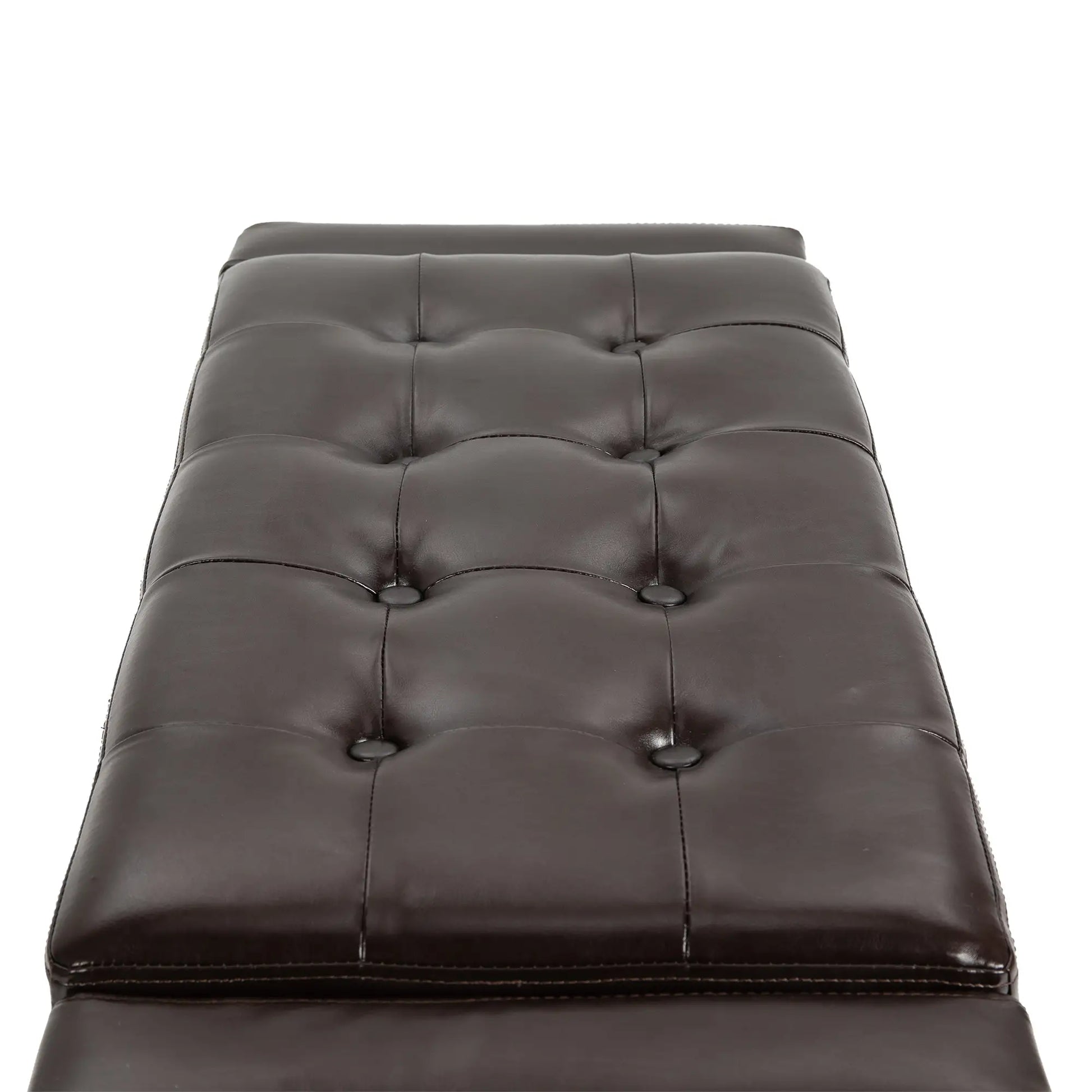 Storage Ottoman Bench, PU Leather, Tufted Design, Brown Storage Ottomans & Benches at Gallery Canada