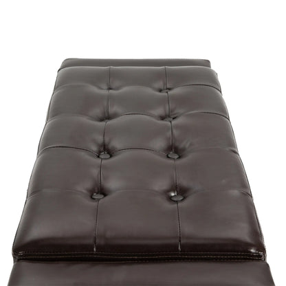 Storage Ottoman Bench, PU Leather, Tufted Design, Brown Storage Ottomans & Benches at Gallery Canada