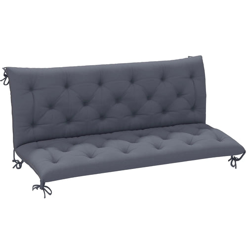 3 Seater Outdoor Bench Swing Cushions, Patio Garden, Dark Grey