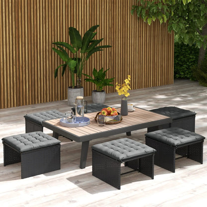 6-Piece Seat Cushion Pillows, Button Tufted Patio Chair Cushions, Charcoal Grey Patio Chair Cushions at Gallery Canada