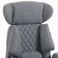 Heavy Duty Office Chair, Footrest, Lumbar Support, Grey