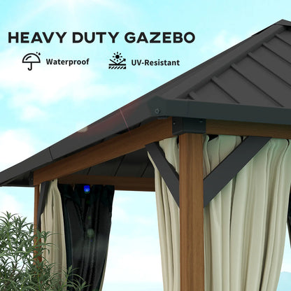 10' x 10' Hardtop Gazebo, Galvanized Steel Roof, Netting, Curtains Gazebos at Gallery Canada