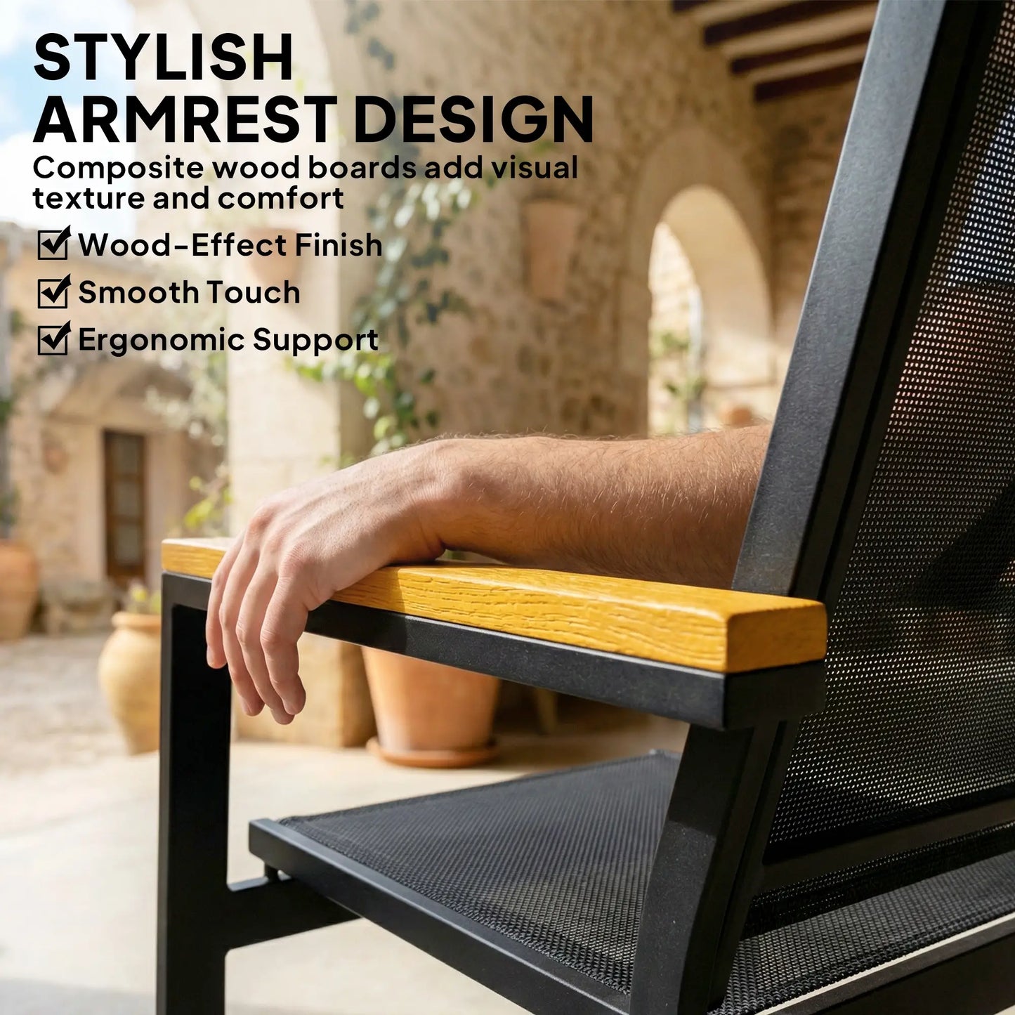 4 Piece Patio Furniture Set, Tempered Glass Tabletop, Black Patio Furniture Sets at Gallery Canada
