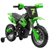 Moto électrique pour enfants 12V, Jouet à rouler, Roues d'entraînement, Vert