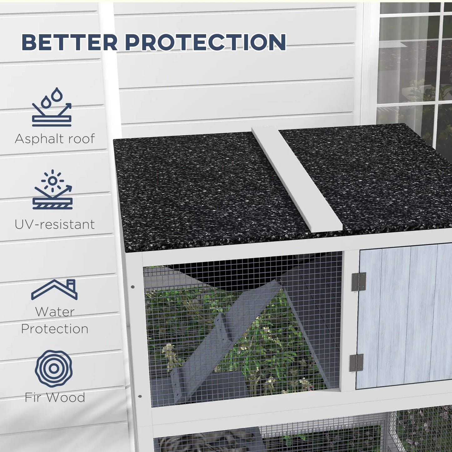 34" L Cat Enclosure on Wheels, Hammock, Platforms, Grey Outdoor Cat Enclosures at Gallery Canada