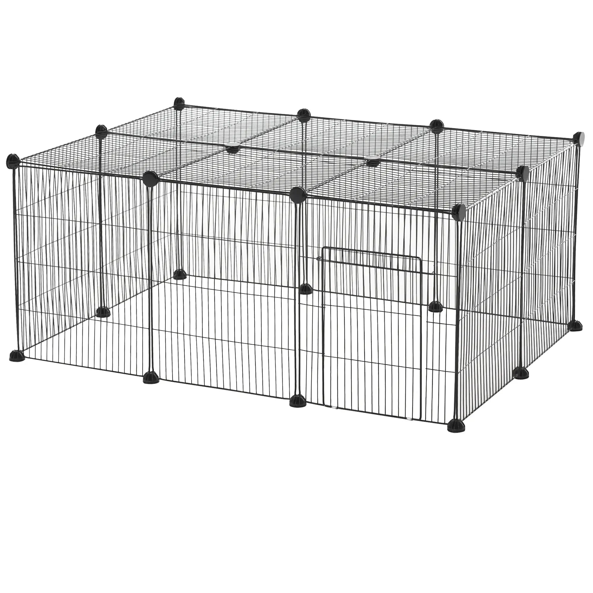 Small Animal Cage for Bunny, Guinea Pig, 16 Panels Houses & Habitats Black at Gallery Canada