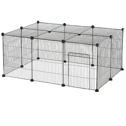 Small Animal Cage for Bunny, Guinea Pig, 16 Panels Houses & Habitats Black at Gallery Canada