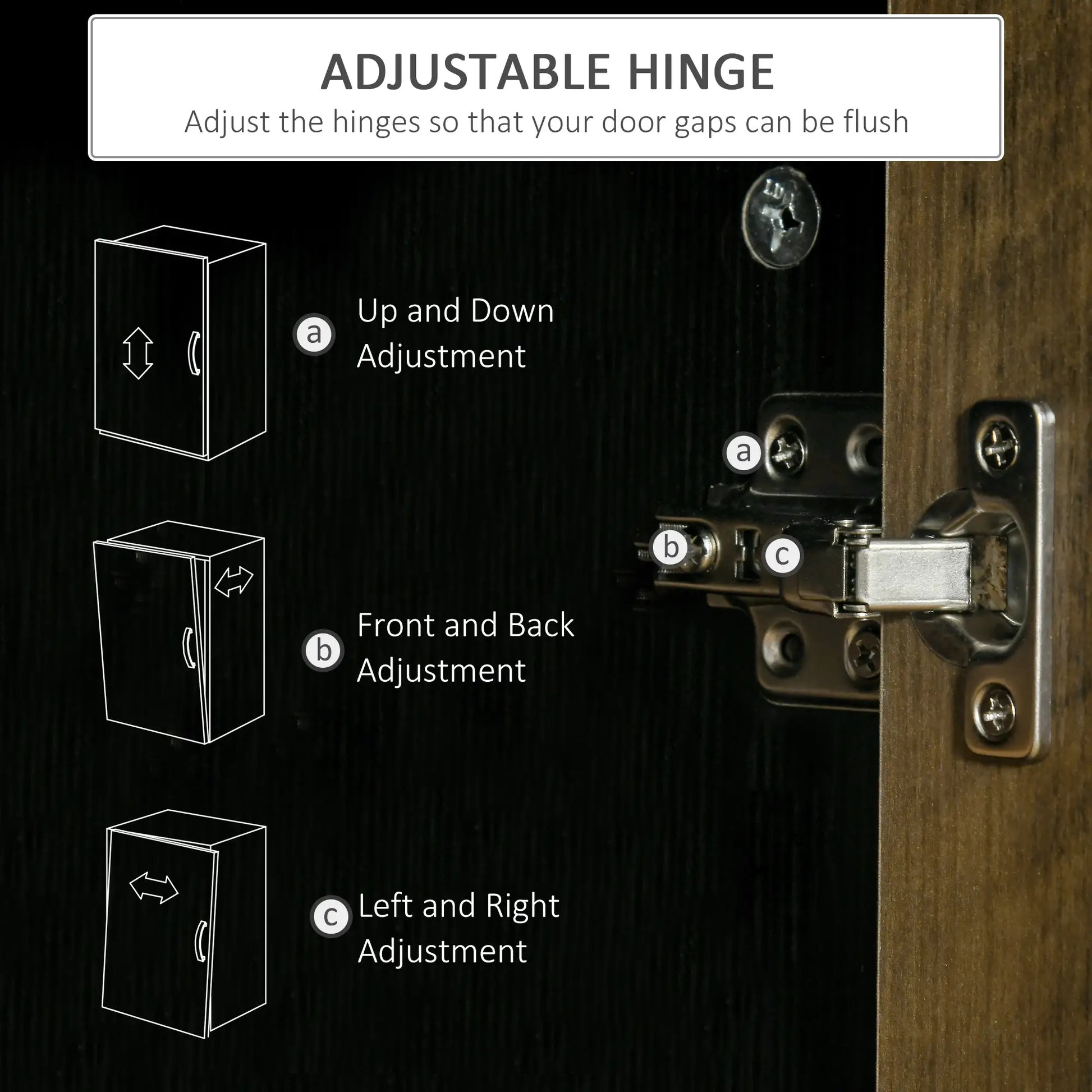 Kitchen Sideboard, Glass Door Buffet Cabinet, 2 Glass Doors, Adjustable Shelf, Black Wood Grain Bar Cabinets at Gallery Canada