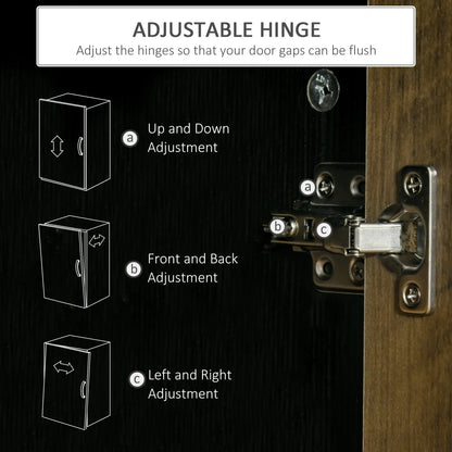 Kitchen Sideboard, Glass Door Buffet Cabinet, 2 Glass Doors, Adjustable Shelf, Black Wood Grain Bar Cabinets at Gallery Canada