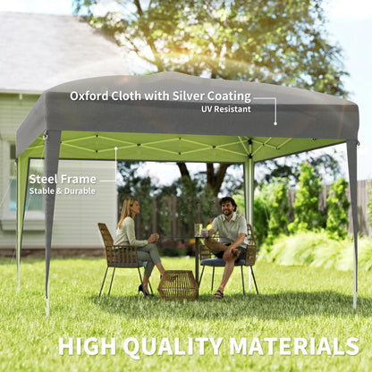 10 x 10ft Folding Pop Up Tent, Outdoor Gazebo Canopy, Grey Pop Up Canopies at Gallery Canada