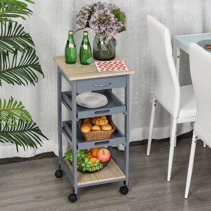 Kitchen Island Rolling Cart with Drawer, Grey Kitchen Islands & Kitchen Carts at Gallery Canada