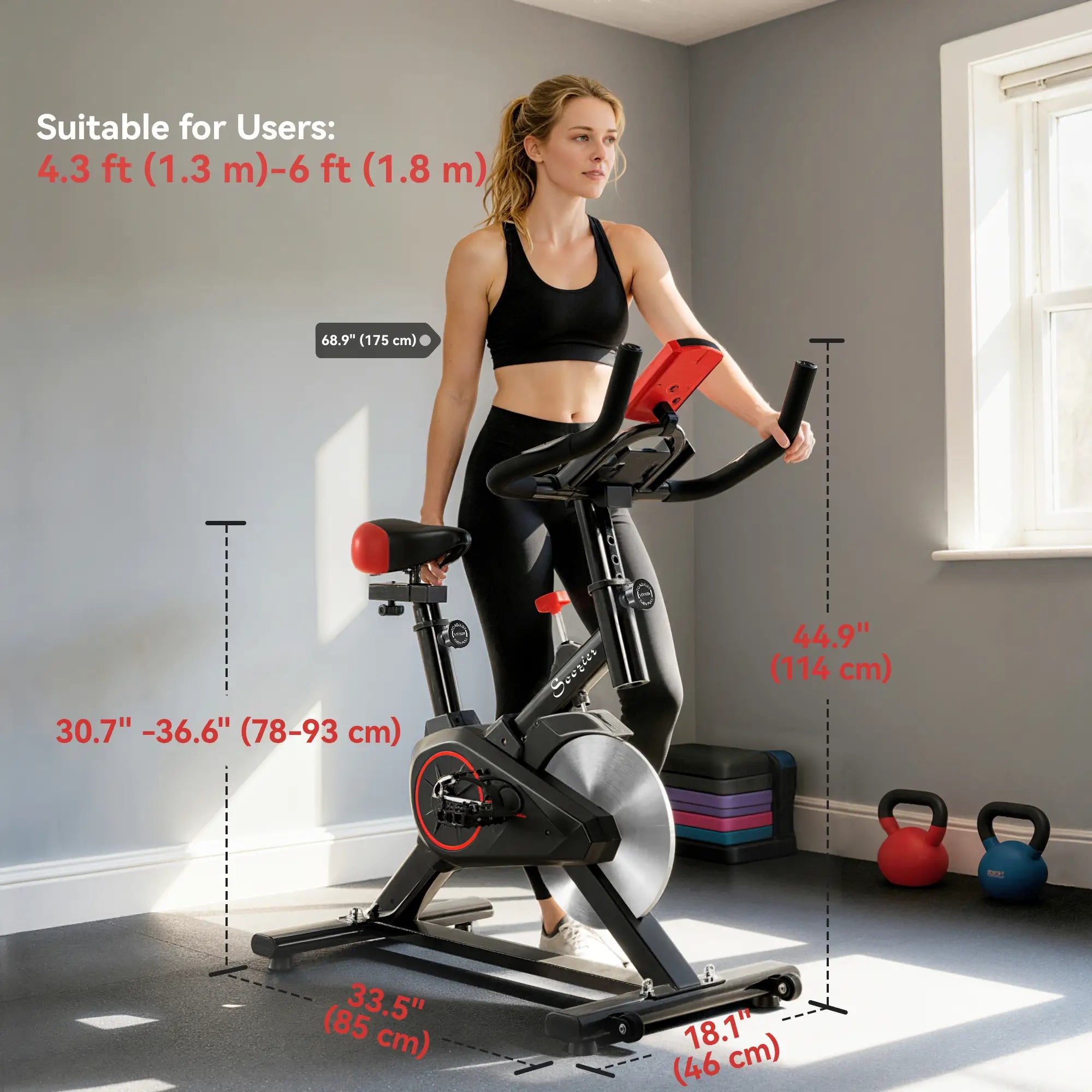 Upright Exercise Bike, Magnetic Resistance, LCD Display, Adjustable Exercise & Stationary Bikes at Gallery Canada