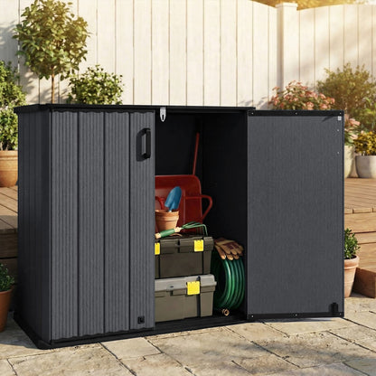 Outdoor 23.5 Cu.ft All-Weather Storage Box with Floor Lockable Door, Black