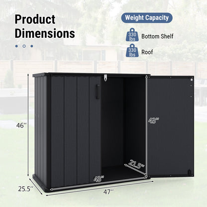 Outdoor 23.5 Cu.ft All-Weather Storage Box with Floor Lockable Door, Black