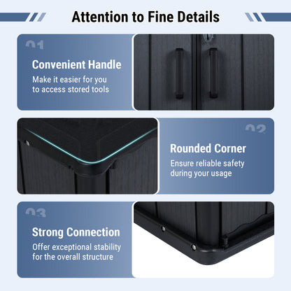 Outdoor 23.5 Cu.ft All-Weather Storage Box with Floor Lockable Door, Black