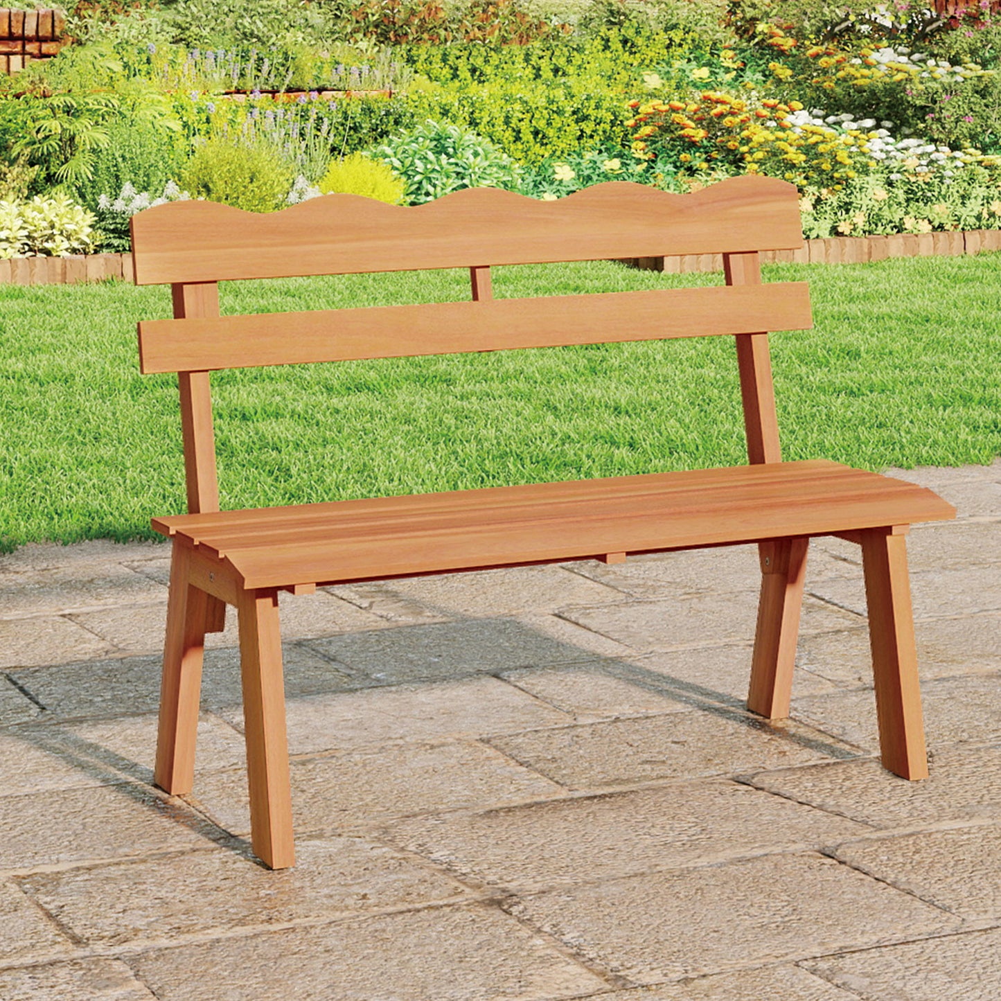 Outdoor Acacia Wood Garden Bench with 800 lbs Weight Capacity Outdoor Benches at Gallery Canada