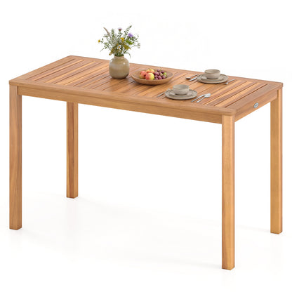 Outdoor Acacia Wood Dining Table with Slatted Tabletop for 4-6 Patio Dining Tables Options at Gallery Canada