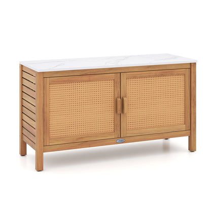 Acacia Wood Storage Cabinet, Fax Marble Top, Outdoor Tool Cabinet Sheds & Outdoor Storage at Gallery Canada