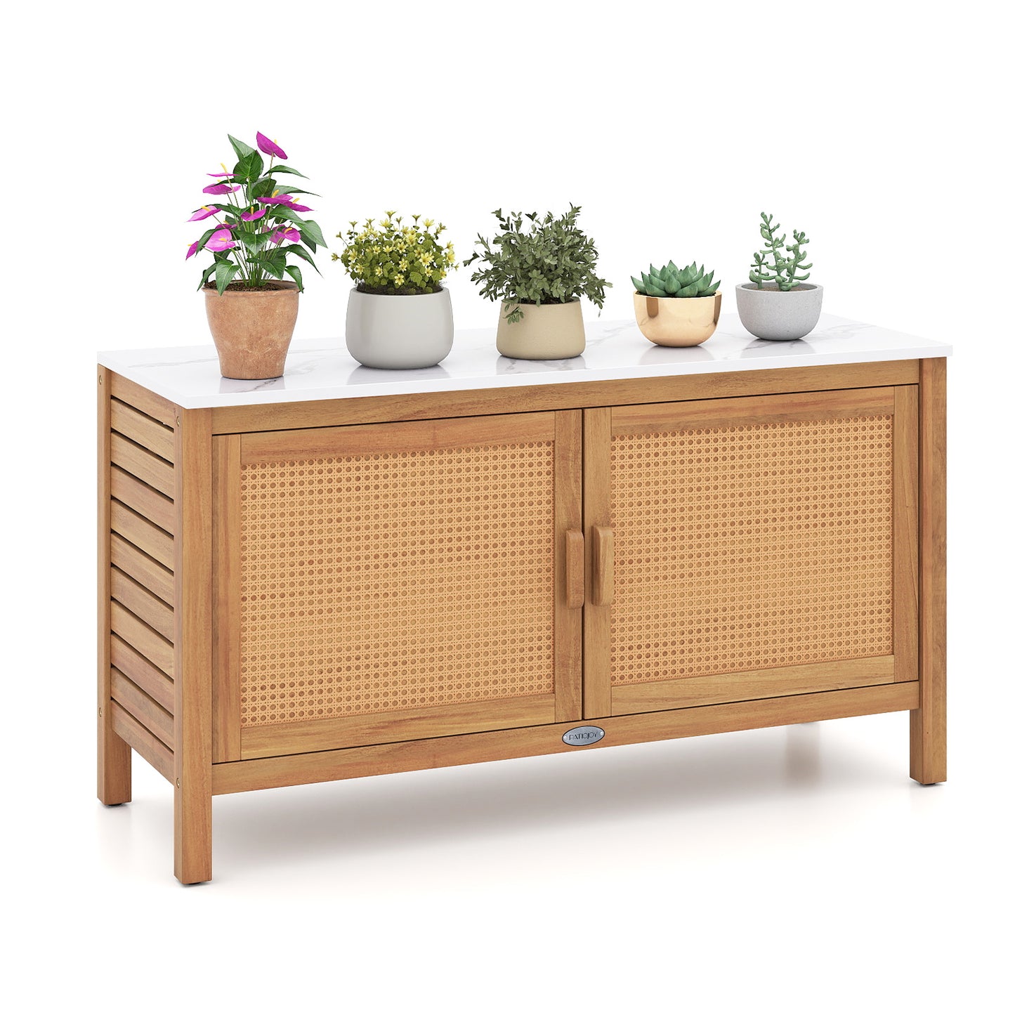 Acacia Wood Storage Cabinet, Fax Marble Top, Outdoor Tool Cabinet Sheds & Outdoor Storage Options at Gallery Canada