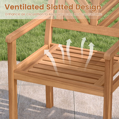 Acacia Wood Patio Dining Chairs, 400 lbs Capacity, Set of 2 Patio Dining Chairs at Gallery Canada