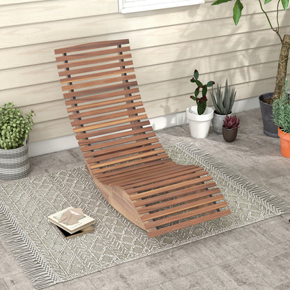 Outdoor Acacia Wood Rocking Chair, Widened Slatted Seat, High Back, Natural Patio Rocking Chairs & Gliders at Gallery Canada